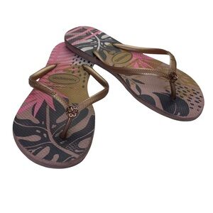 Havaianas Tropical Print Thong Flip Flops